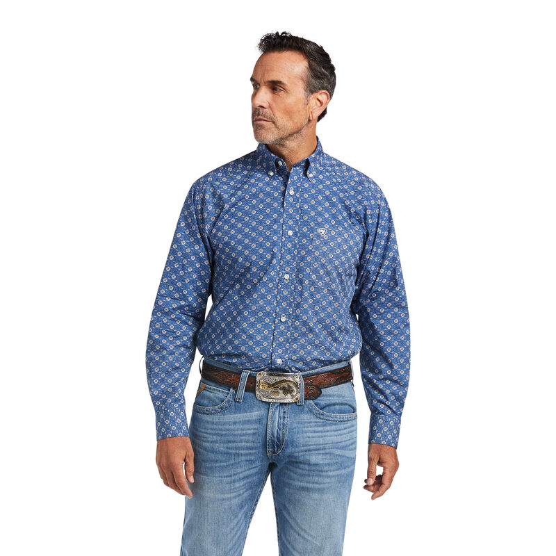 Camisas Ariat Qhama Classic Fit Azules Hombre - Chile 367-QFKUSL